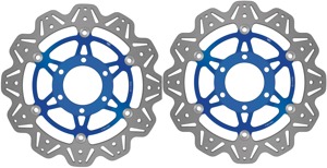 Front VEE Brake Rotors - Blue - VEE Style Brake Rotor - Blue Center Front Set