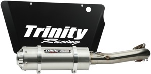 Stinger Brushed Aluminum Slip On Exhaust & Backplate - For 16-20 RZR XP Turbo