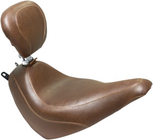 Tripper Smooth Wide Brown Solo Seat w/Backrest - For 18-19 HD FLDE FLHC