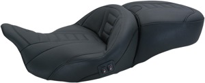 Heated Adventure Stitched Vinyl 2-Up Seat - For 08-20 Harley FLH FLT