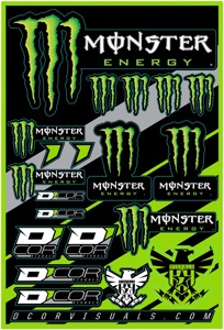 Monster Energy Universal Decal Sheet - 12 mil Ultracurve Vinyl