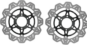 Front VEE Brake Rotors - Black - VEE Style Brake Rotor - Black Center Front Set