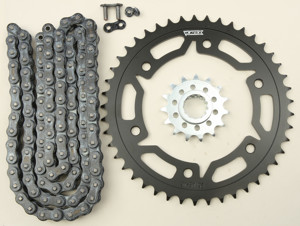 V3 Chain & Sprocket Kit Black SX Chain 520 15/45 Black Steel - For 03-06 Honda CBR600RR