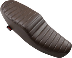 Retro Classic Stitch Vinyl 2-Up Seat Brown - For Bonneville T100/120