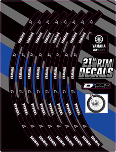 Rim Decals 21" Yamaha Logo Front - For 90-17 Yamaha YZ