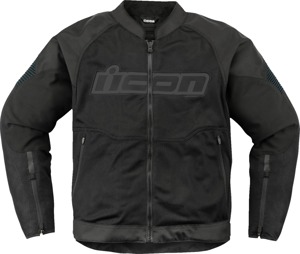 ICON Overlord3 Mesh Jacket Black Men's Medium - Breathable mesh jacket for hot weather riding