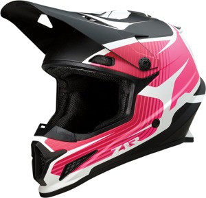 Z1R Rise Flame Helmet 3XL Matte Pink - MX helmet with flame graphic in 3XL size