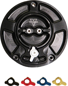 V-3 Gas Cap - Black - For 96-07 Suzuki Bandit Busa GSXR Katana SV TL