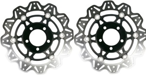 Front VEE Brake Rotors - Black - VEE Style Brake Rotor - Black Center Front Set