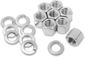 Hexed Chrome Cylinder Base Hardware Nut Kit - Cyl Base Nut Kit