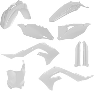 Full Plastic Kit - White - Fits Many 19-23 Kawasaki 250/450/X