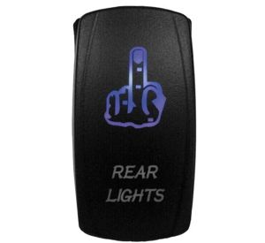 Racing Lighted Switch Finger Rear Light On/Off Blue