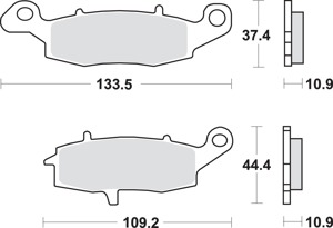 Sintered Brake Pads - 886Ls Sint Brake Pads Sbs