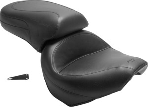 Touring Smooth Vinyl 2-Up Seat - Black - For 98-16 Yamaha XVS650 V-Star