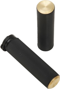 Cable Style Fusion Series Grips - Knurled Rubber Grips Cbl Brass