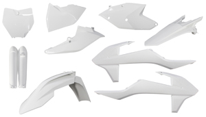 Full Plastic Kit - White - Fits Many 16-18 KTM 125-450