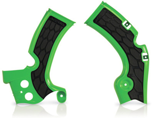 X-Grip Frame Guards Green/Black - For 09-18 Kawasaki KX450F