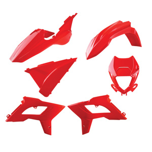 Red 2021+ Restyle Bodywork Plastics Kit w/ Headlight Mask - For 18-19 Beta Full Size Enduro Models