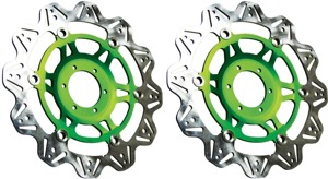 Front VEE Brake Rotors - Green - VEE Style Brake Rotor - Green Center Front Kit