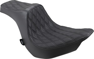 Predator III Diamond Vinyl 2-Up Seat - Black - For 18-21 Harley FLFB