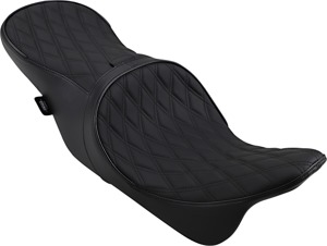 Low-Profile Diamond Leather 2-Up Seat Upfront - For 08-20 Harley FLH FLT