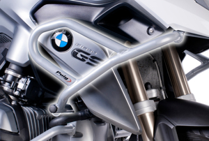 Gray Upper Engine Guards - For 14-16 BMW R1200GS/Adventure