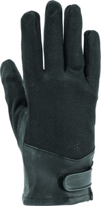 Pecos Leather Mesh Gloves Black Womens - Large