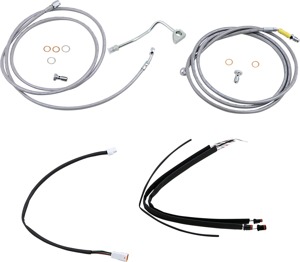 Extended Braided S.S. Control Cable Kit For 13" - Fits 17-20 Harley Davidson Electra Glide & Street Glide