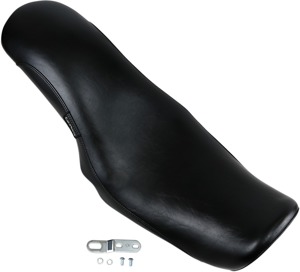 King Cobra Plain Vinyl 2-Up Seat Black Foam - For 06-17 Harley Dyna