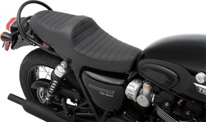 Predator Classic Stitch Vinyl 2-Up Seat - Black - For Bonneville T100/120