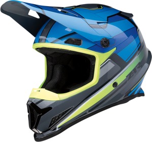 Z1R Rise MC Helmet Blue/Hi-Vis Yellow Large - MX helmet with DOT approval