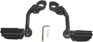 Tapered/Ribbed Clamp-On Highway Bar Footpegs w/Mount 1-1/4" - Black