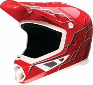 Z1R Rise 2.0 Hyacinth Helmet - Small, Red/White/Silver - MX helmet with vented polycarbonate shell