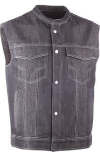 Iron Sights Club Collar Denim Vest Black Small