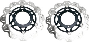 Front VEE Brake Rotors - Black - VEE Style Brake Rotor - Black Center Front Set