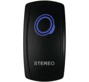 Racing Lighted Switch Stereo On/Off Blue