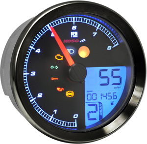 Black Bezel Tnt-B Multi-function Speedo & Tach Gauge - For 15-up Yamaha Bolt