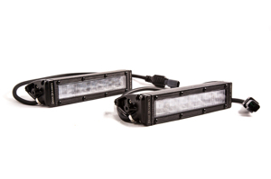 6 In LED Light Bar Single Row Straight SS6 - White Wide Light Bar (Pair)