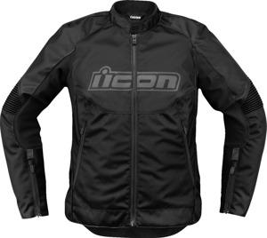 ICON Women's Overlord3 Jacket Black 2XL - Sport fit leather/poly jacket with armor