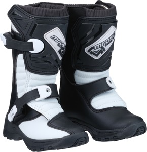 Moose M1.3 Child MX Boots Black/White Size 10 - Durable off-road MX boots for kids