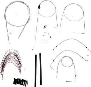 Extended Braided S.S. Control Cable Kit for Baggers - 16" tall bars (w/CRUISE)