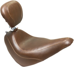 Tripper Smooth Wide Brown Solo Seat w/Backrest - For 18-19 HD FLSL