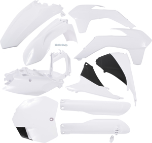 Full Plastic Kit - White/Black - Fits Many 15-17 KTM 125-450