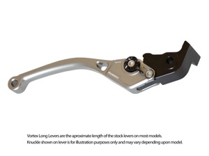 V3 2.0 TI-Silver Stock Length Brake Lever - For 06-16 Kawasaki 650 "ER"