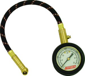 Tirepro Tire Gauge - 60PSI Max w/ 12" Hose, Air Bleed, & Rubber Boot