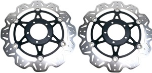 Front VEE Brake Rotors - Black - VEE Style Brake Rotor - Black Center Front Set