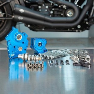 2017+ Oil Cooled M8 Models Chain Drive 540C Cam Chest Kit w/ Chrome Pushrod Tubes