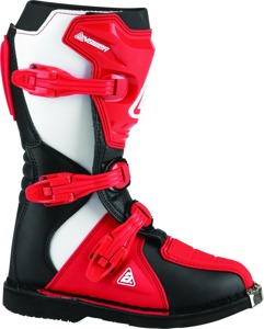 Answer AR1 Boot Black/Red Youth Size 1 - Youth motocross boots in Black/Red, Size 1