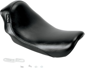 Silhouette Smooth Vinyl Solo Seat Black Low - For 06-17 Harley Dyna