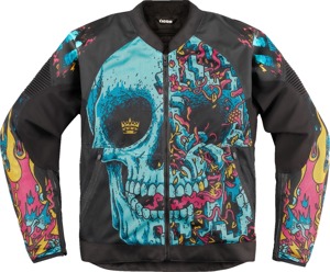 ICON Overlord3 Mesh Munchies Jacket XL Black/Blue Men's - Breathable mesh sport jacket with armor